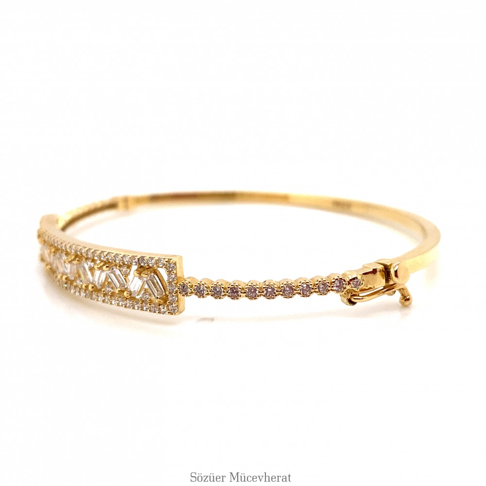 Swarovski Baget Altın Kelepçe