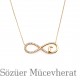 Kalp Detaylı Sonsuzluk Altın Kolye