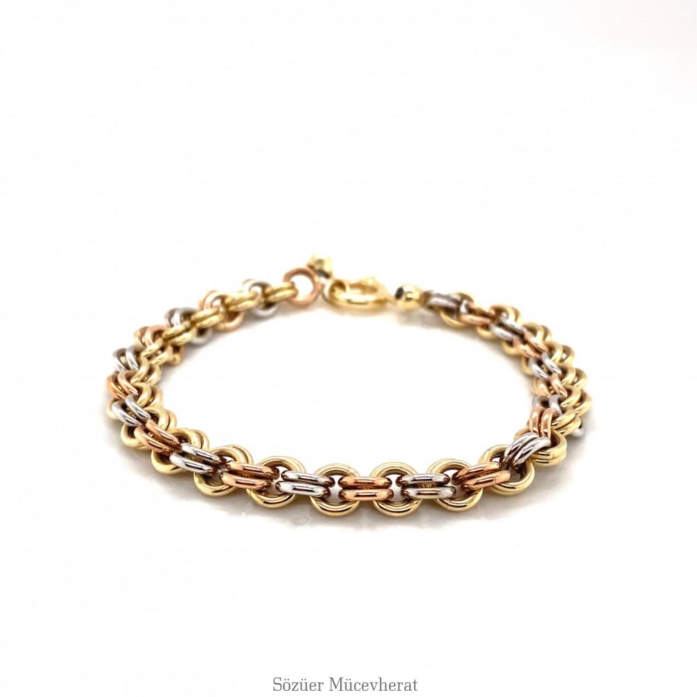 Hallow Üç Renk Altın Bileklik