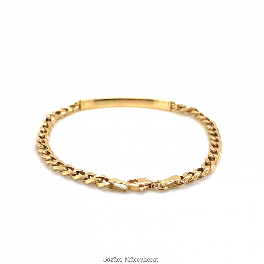 Gurmet Zincirli Künye Altın Bileklik