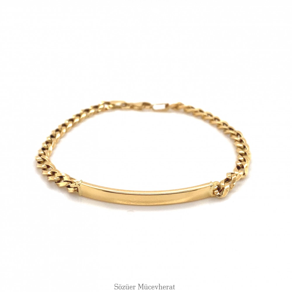 Gurmet Zincirli Künye Altın Bileklik