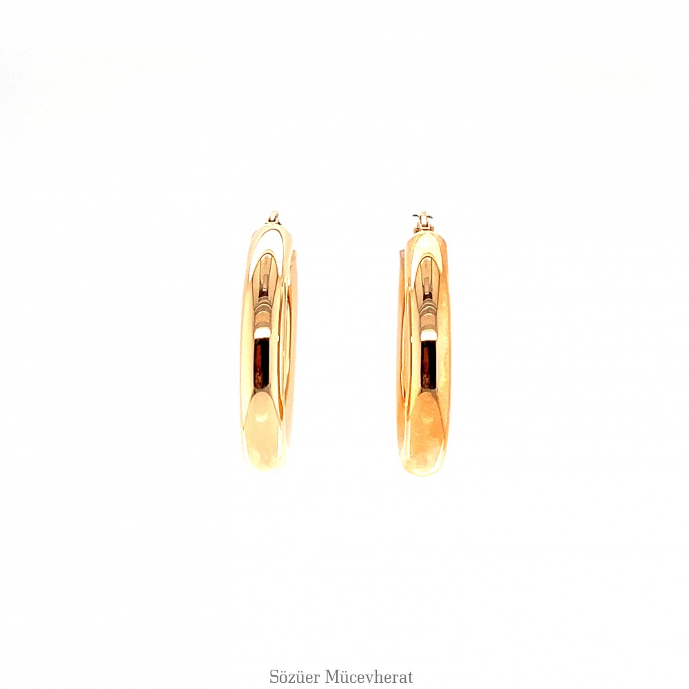 Halka Rose Altın Küpe