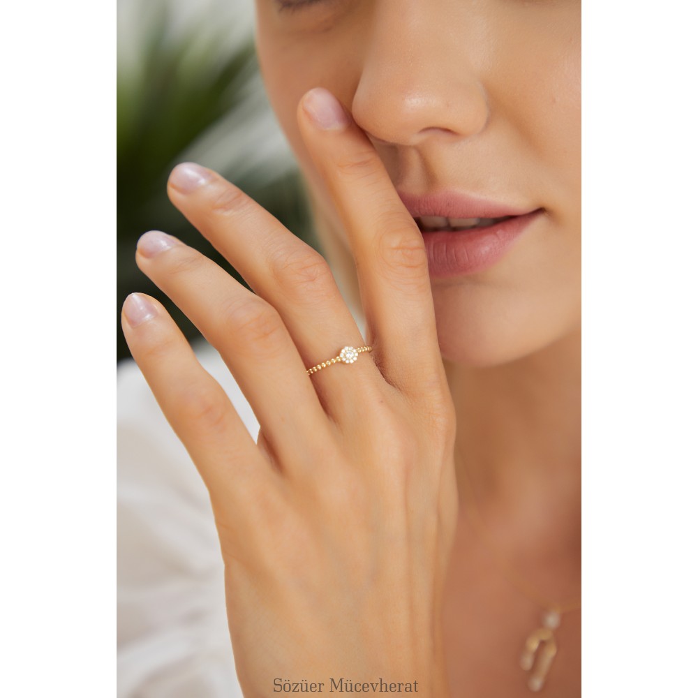 GÜL ŞEKLİNDE ALTIN EKLEM YÜZÜK