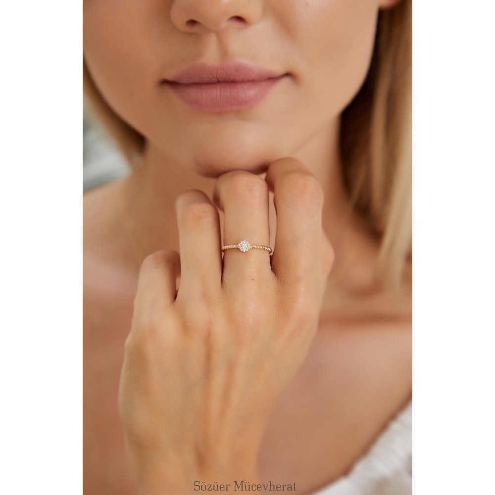 GÜL ŞEKLİNDE ALTIN EKLEM YÜZÜK