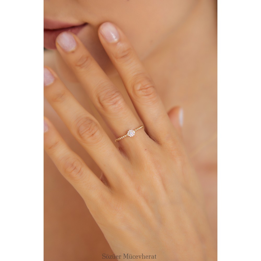 GÜL ŞEKLİNDE ALTIN EKLEM YÜZÜK