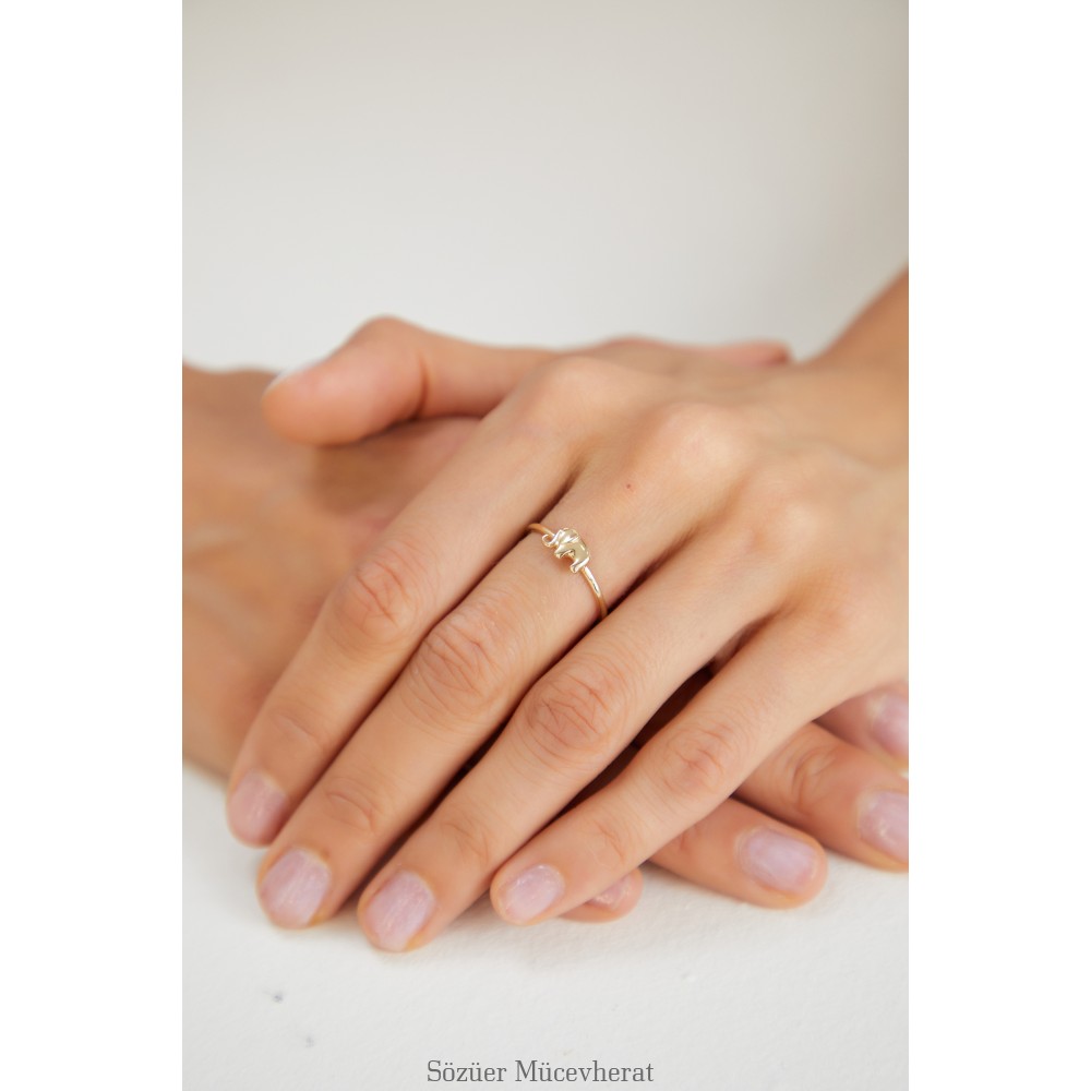 FİL FİGÜRLÜ ALTIN EKLEM YÜZÜĞÜ