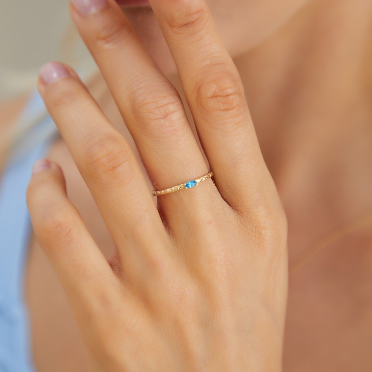 FİRUZE TAŞLI ALTIN YÜZÜK