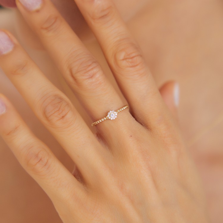 GÜL TASARIMLI ALTIN EKLEM YÜZÜK