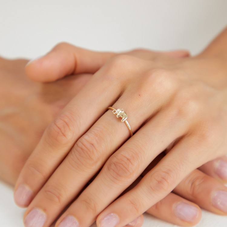 FİL FİGÜRLÜ ALTIN EKLEM YÜZÜĞÜ 