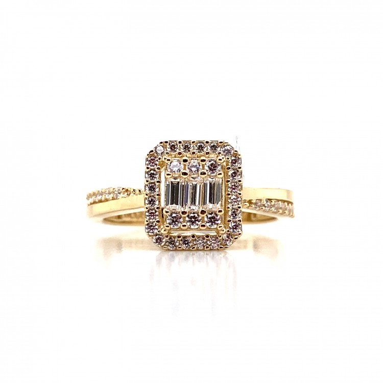 Yanı Taşlı Baget Altın Yüzük