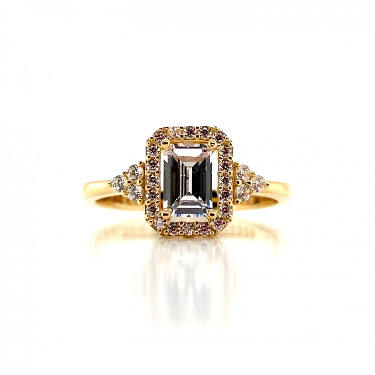 Yanı Taşlı Baget Altın Yüzük