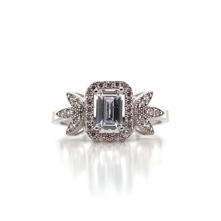 Lale Detaylı Baget Altın Yüzük