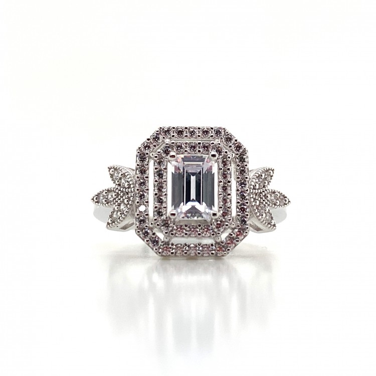 Lale Detaylı Baget Altın Yüzük